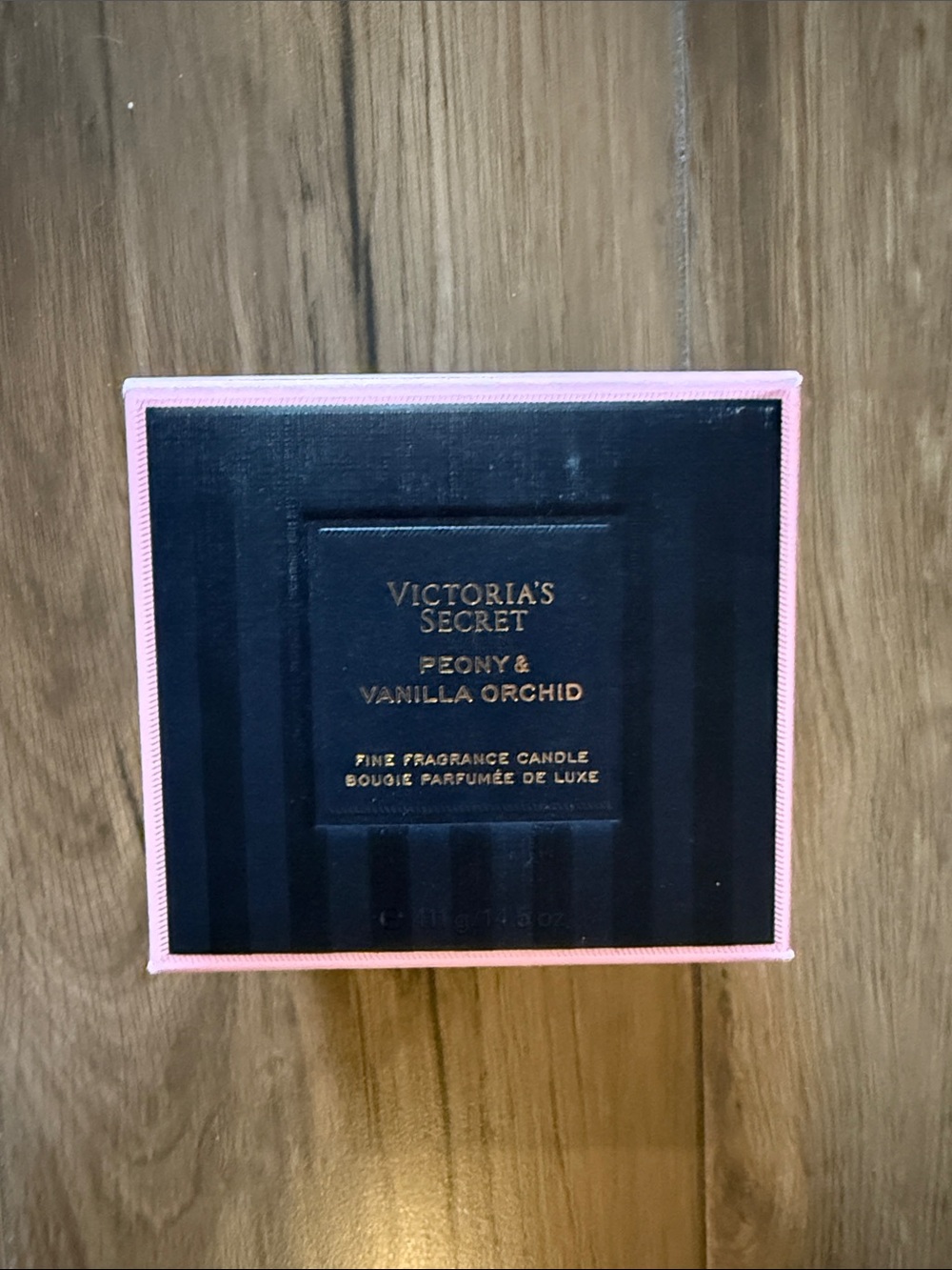 Victoria's Secret Peony & Vanilla Orchid Candle - Black with Pink Trim
